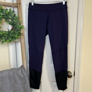 Champion Purple & Black Colorblock Mesh Leggings